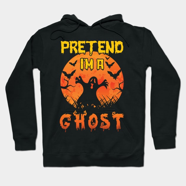 Lazy Halloween Costume Funny Pretend I'm A Ghost Hoodie by Charaf Eddine